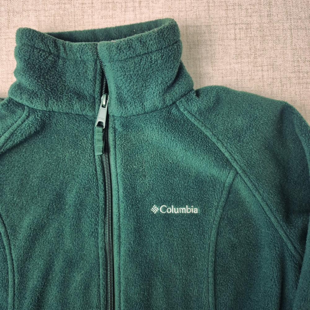 Columbia Benton Springs Full Zip Fleece Jacket Forest Green Small - Picture 2 of 10